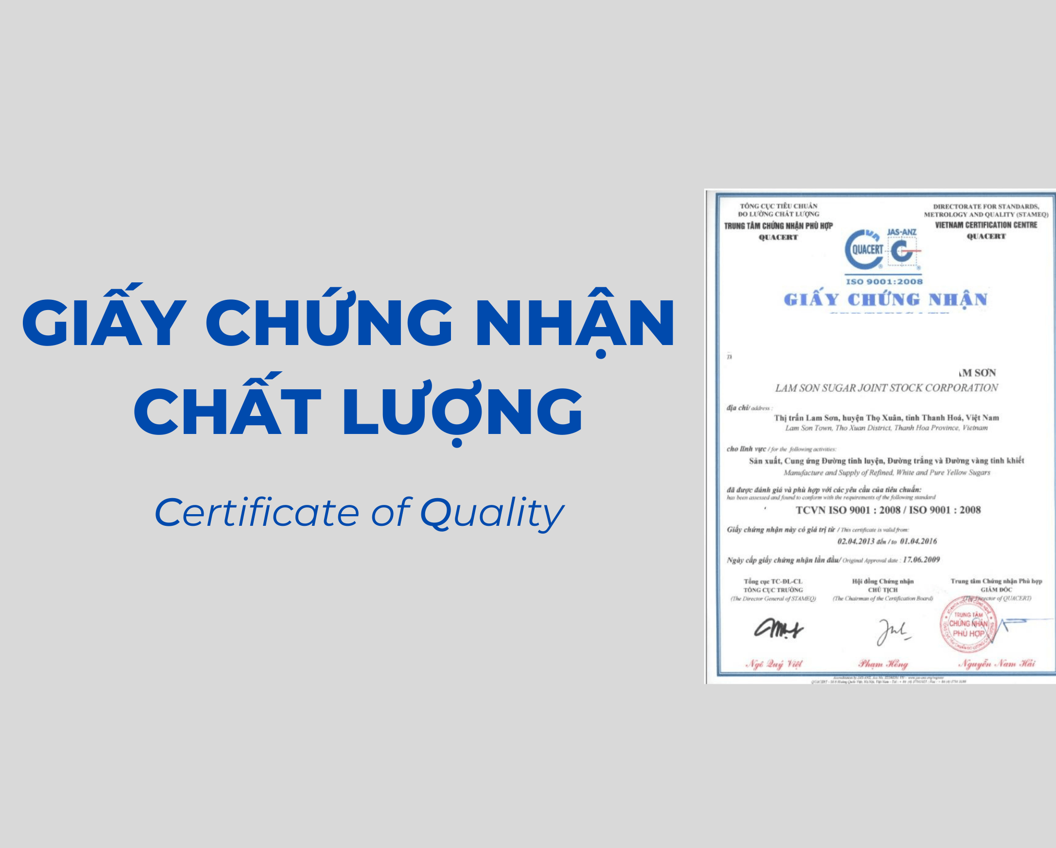 Chứng nhận thực phẩm đảm bảo chất lượng